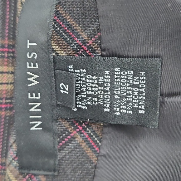 Vintage Nine West Brown Plaid Dress Set 16 - Picture 9 of 15